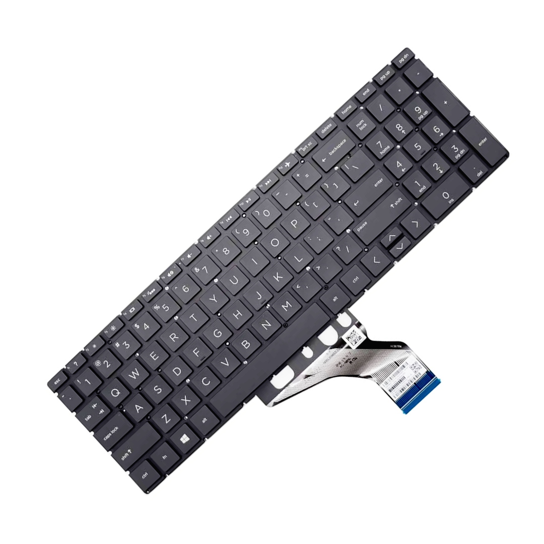 Replacement Keyboard with Backlit for HP 250, 255, 256 G7 Laptops – Sleek Black Design with White Backlight
