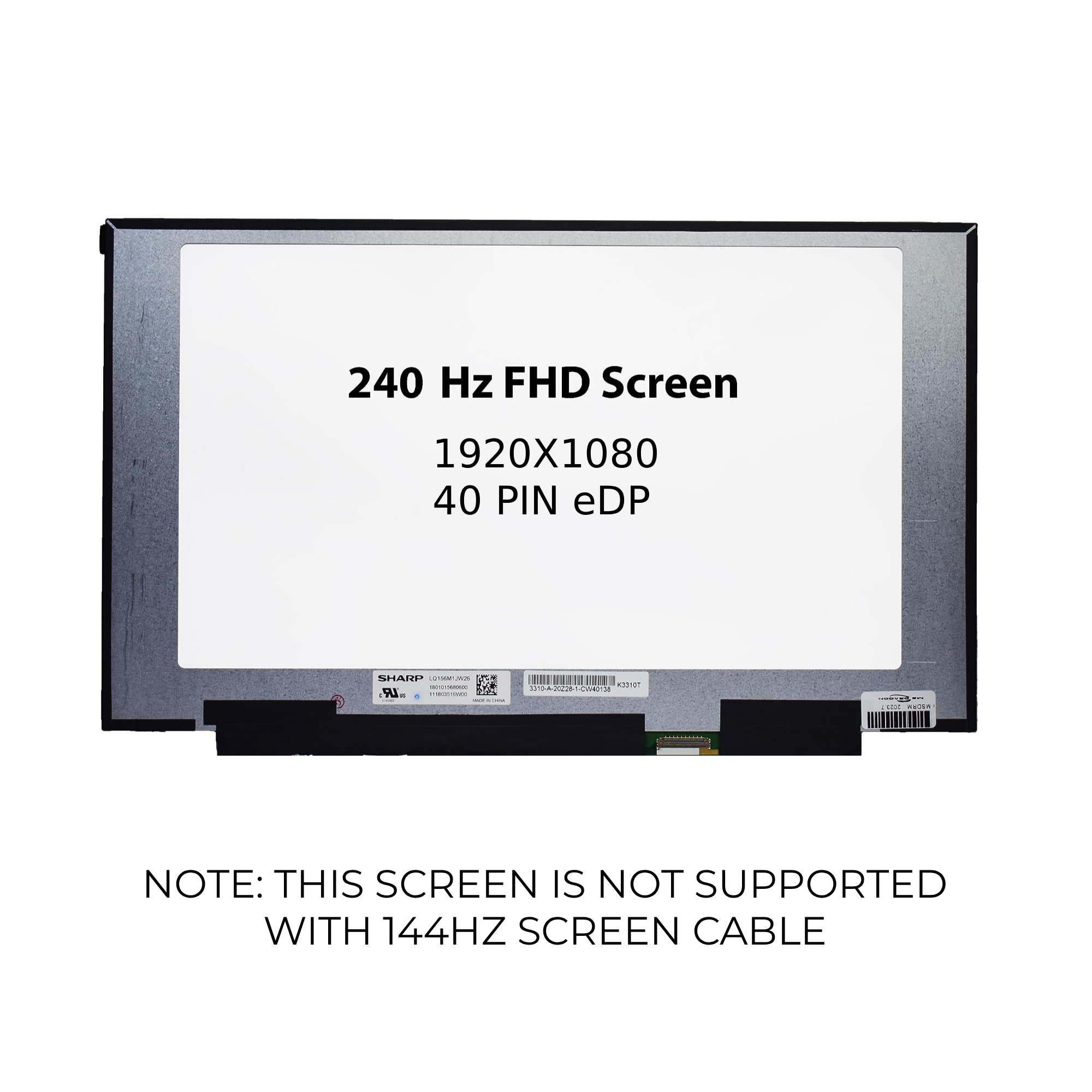 LQ156M1JW26 15.6" Full HD 240Hz Laptop Screen