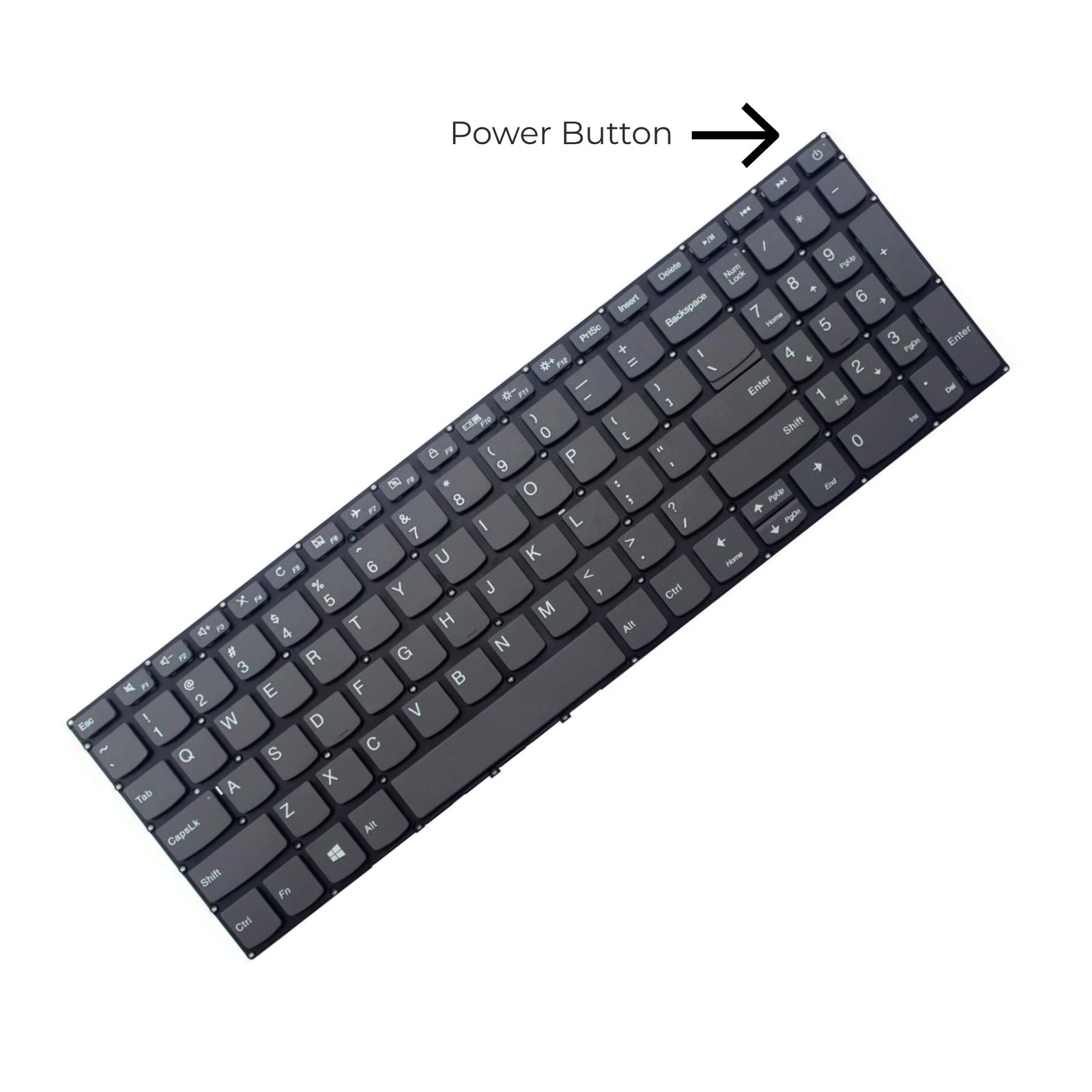 Replacement Keyboard for Lenovo IdeaPad 320-15ISK, 330-15ARR, 320-15ABR, 330-17ICH Series laptops -With Power Button on Keybord - No Backlit