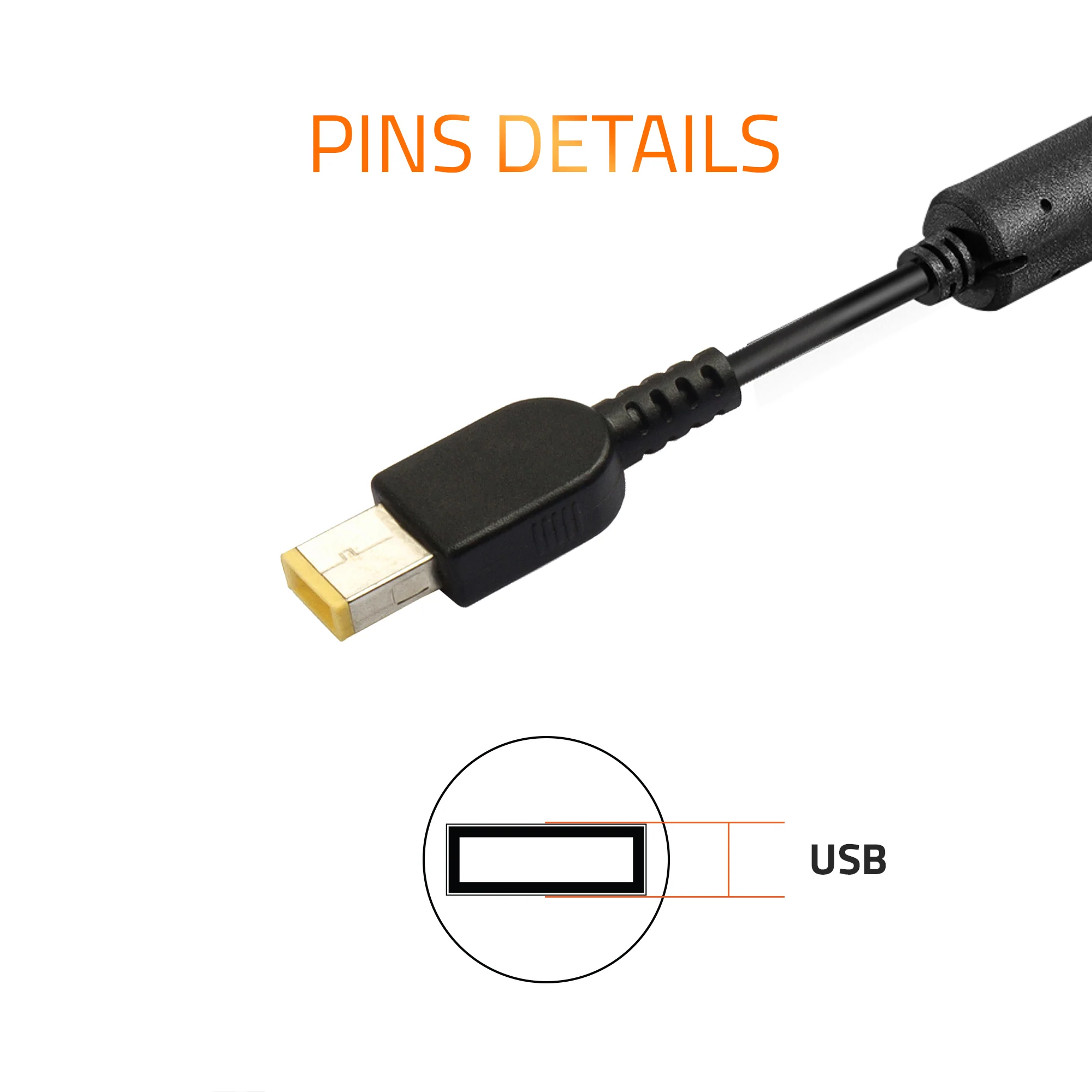 Lenovo 20V, 2.25A, 45W USB PIN Compatible Laptop Charger – Brown Box Packaging