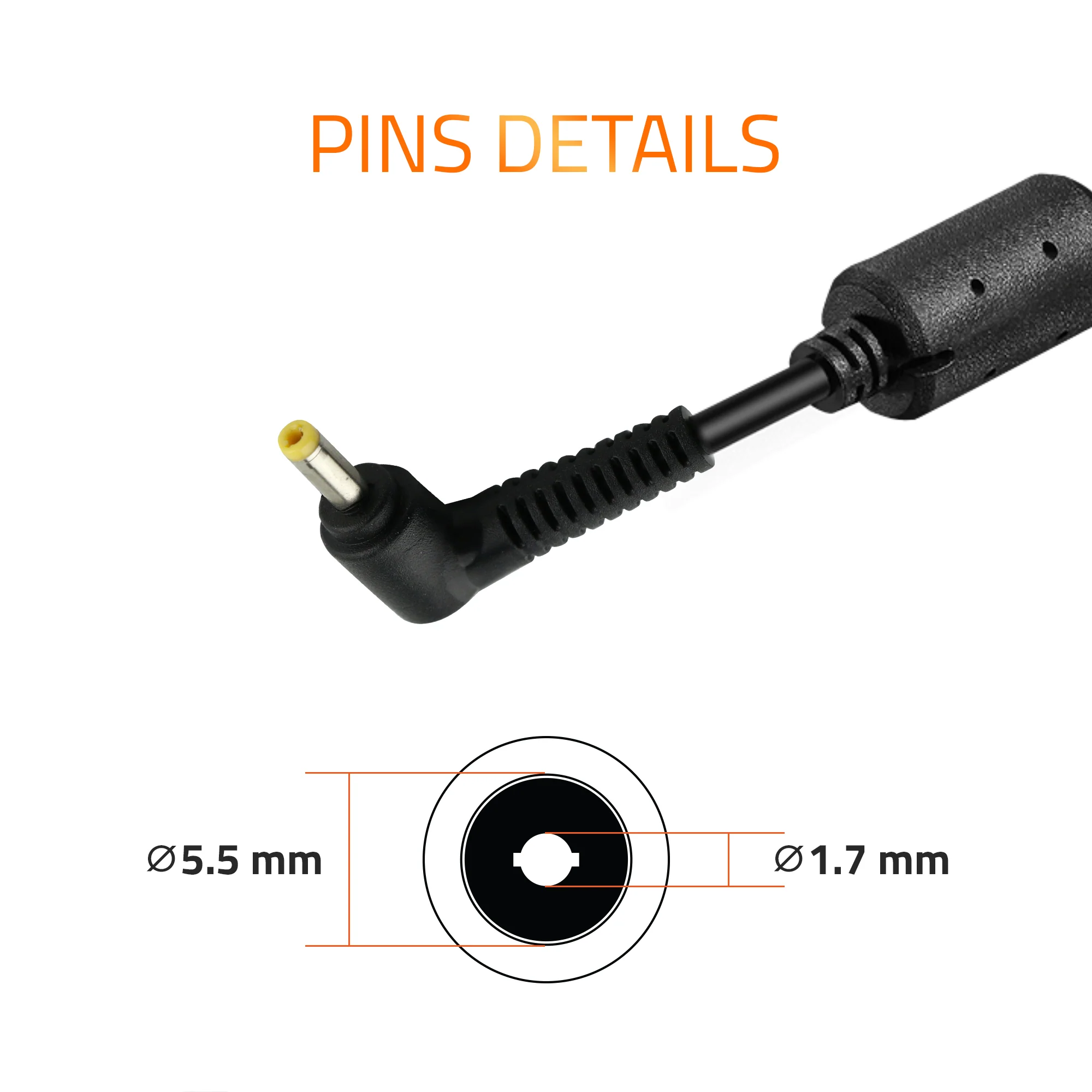 Acer 19V, 3.42A, 65W OEM Original Laptop Adapter (Pin: 5.5x1.7mm Yellow) - OEM brown Box Packed