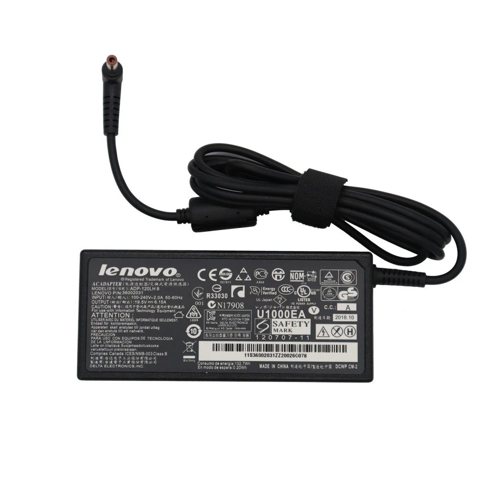 Lenovo 19.5V 6.15A, 120W OEM Original Adapter (5.5x2.5mm Pin) – Genuine Power Supply with 12-Month Warranty