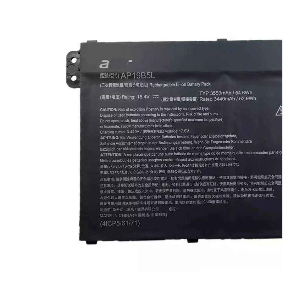 AP19B5L_1 OEM Original AP19B5L Battery for Acer Aspire 5 A515-43, A515-436, A515-52, A515-52G – 15.4V 54WH Li-Polymer Replacement Battery