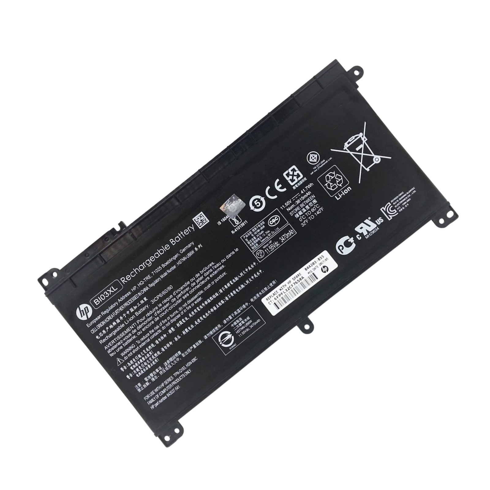 OEM Original ON03XL, B103XL, BI03XL Battery for HP Pavilion X360 13-U100NE - 11.55V 41.7Wh
