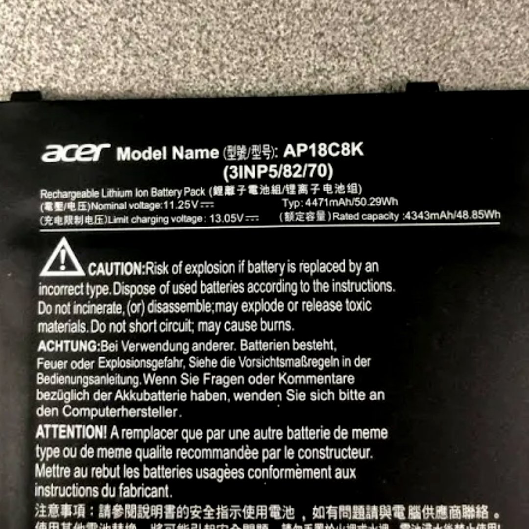 New-Project-2025-01-11T002652.639.jpg Acer AP18C8K OEM Original Battery for Acer Swift 3 SF314-57 - 50.29Wh