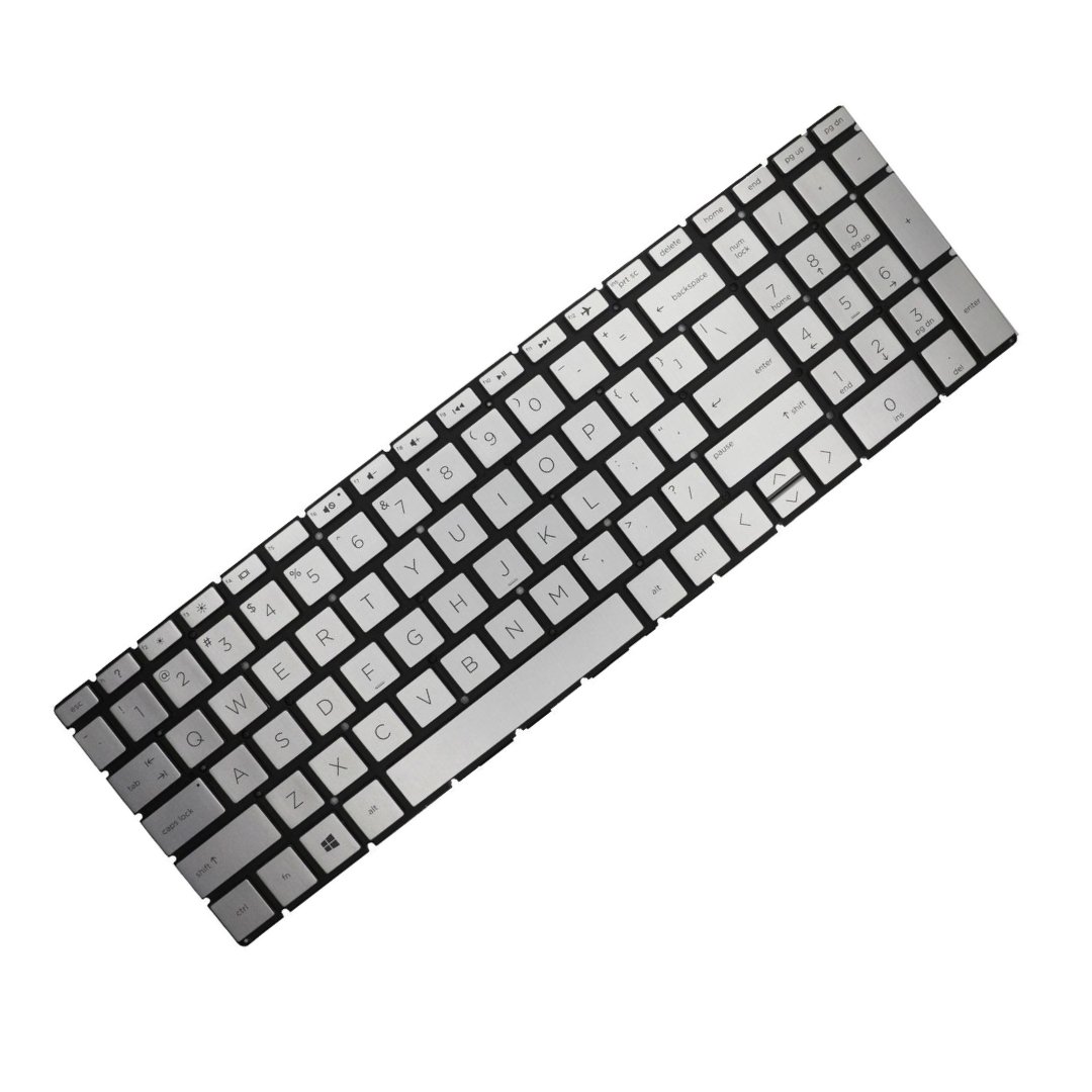 Premium Replacement Keyboard with Backlit for HP 250 255 256 G7 Laptops – Silver Color