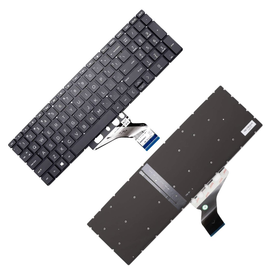 Replacement Keyboard with Backlit for HP 250, 255, 256 G7 Laptops – Sleek Black Design with White Backlight