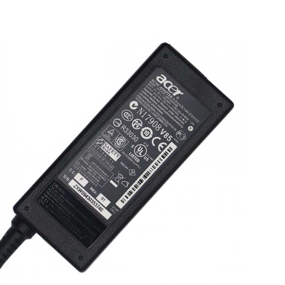 Acer 19V, 3.42A, 65W OEM Original Laptop Adapter (Pin: 5.5x1.7mm Yellow) - OEM brown Box Packed