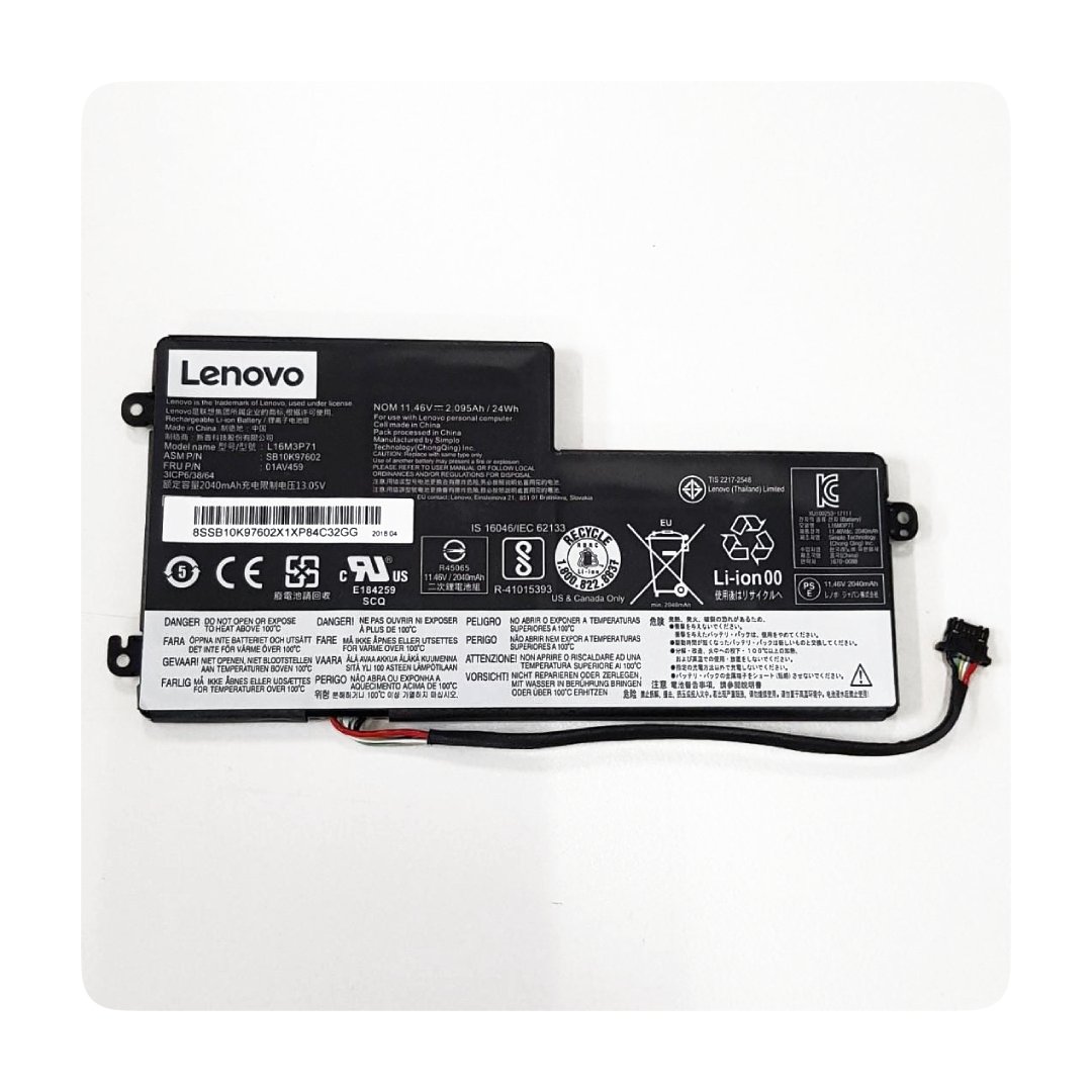 Lenovo L16M3P71, 45N1108/45N1109 OEM Original Battery for ThinkPad X240, X250, T440, T540, S440, S540 – 11.1V, 24WH