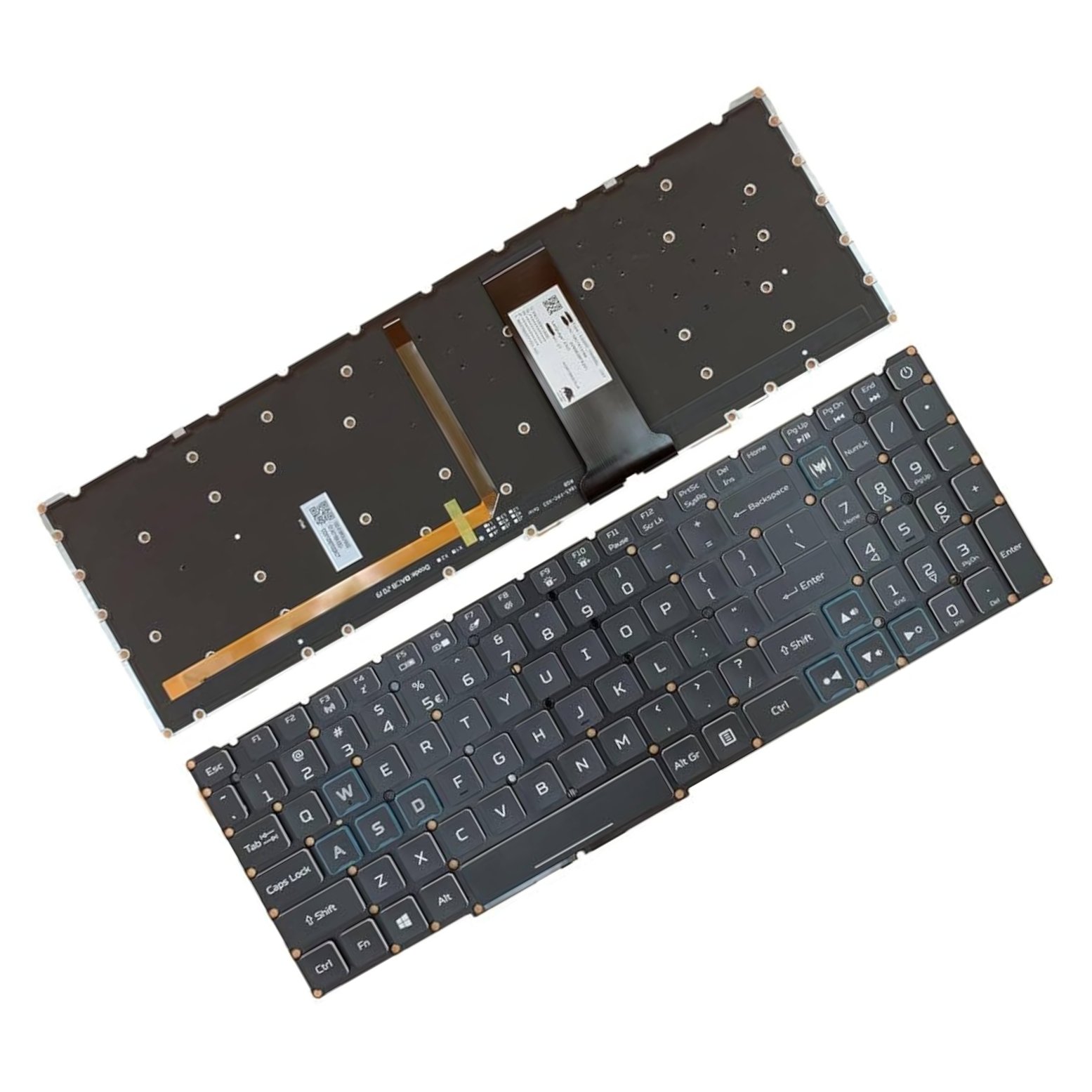 Premium RGB Backlit Replacement Keyboard for Acer Predator Helios 300 PH315-52 & Nitro AN515-43 Series – Blue Key Accents, US Layout