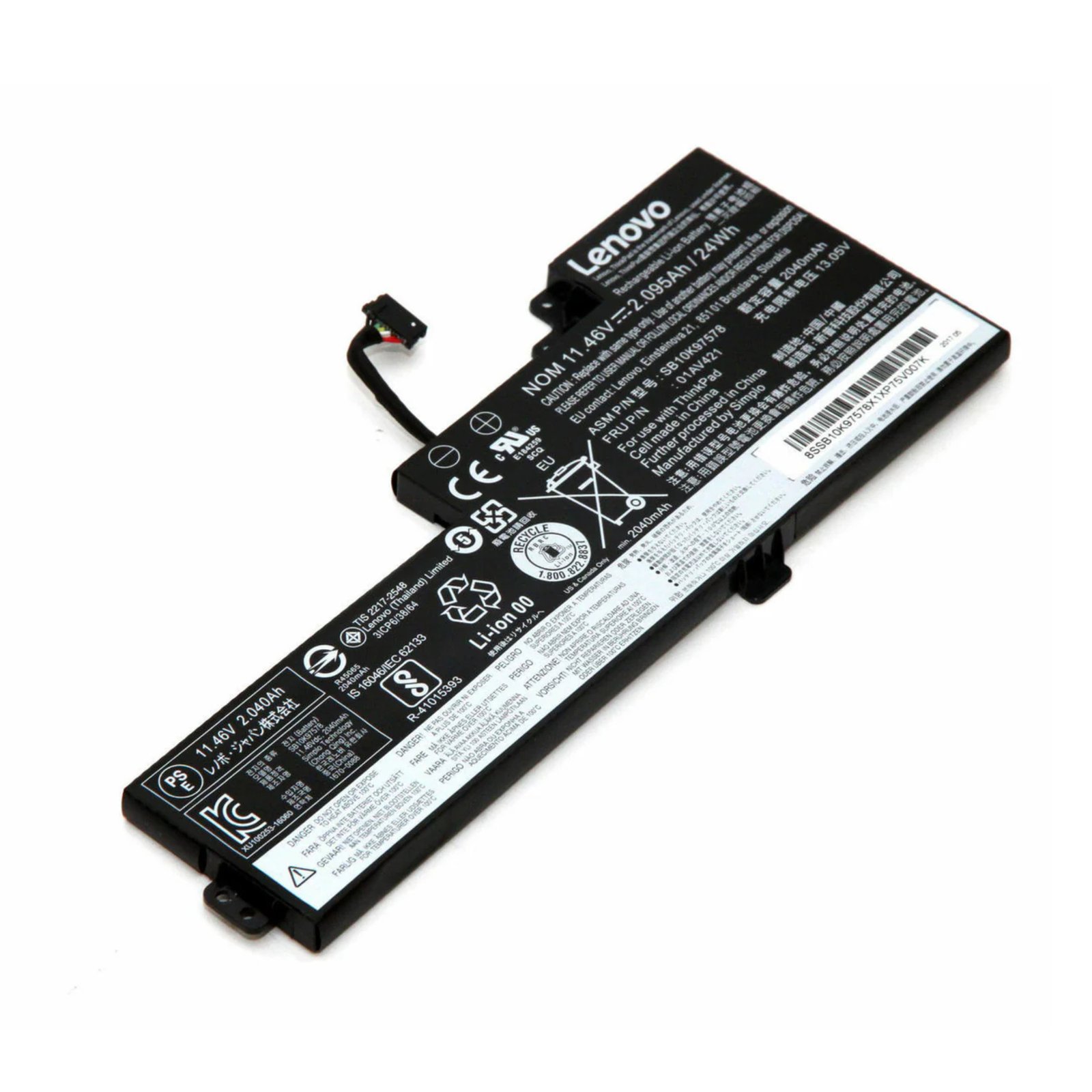 Lenovo 01AV419 01AV420 01AV421 01AV489 OEM Original Battery for Lenovo ThinkPad T470, T480– 24Wh, 3-Cell Li-ion, 6 Months Warranty