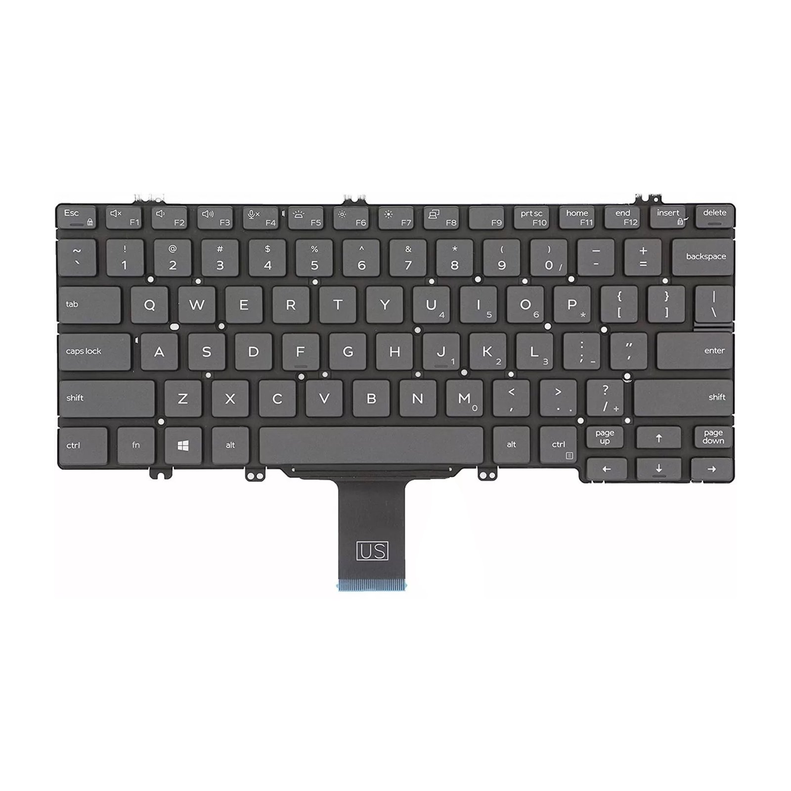 Replacement Keyboard for Dell Latitude 5300, 7300, 5310 Laptop - NON-Backlight (US Layout, Black) - 100% Typing Solution