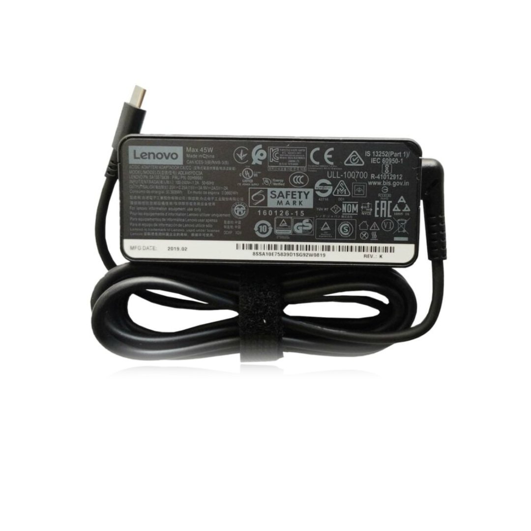 Lenovo 20V 2.25A, 45W Type C OEM Original Adapter - Brown Box Packed