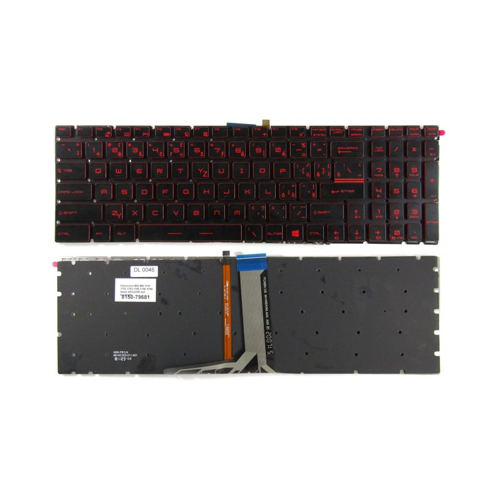 Premium Quality Red Backlit Keyboard for MSI GS60 GT72 and more